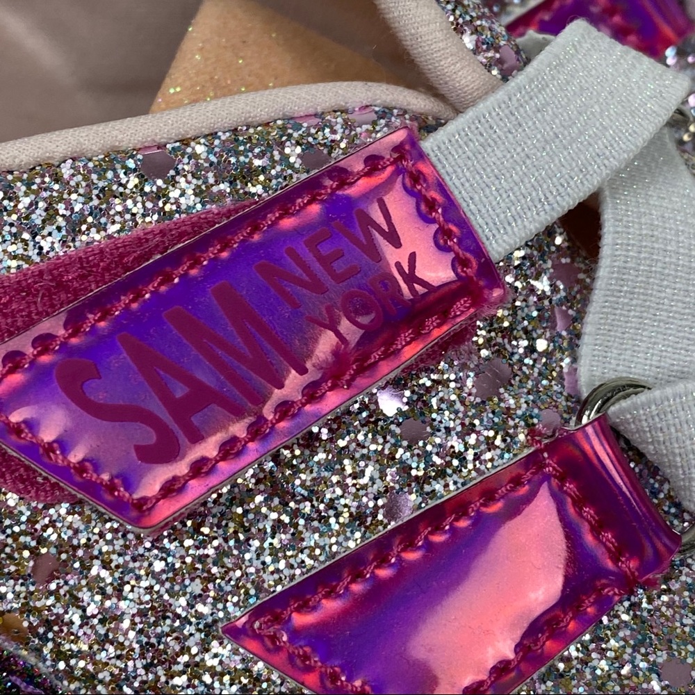 Sam Edelman Kids Girls Stacey Melody Pink Glitter Sneakers - Picture 3 of 12